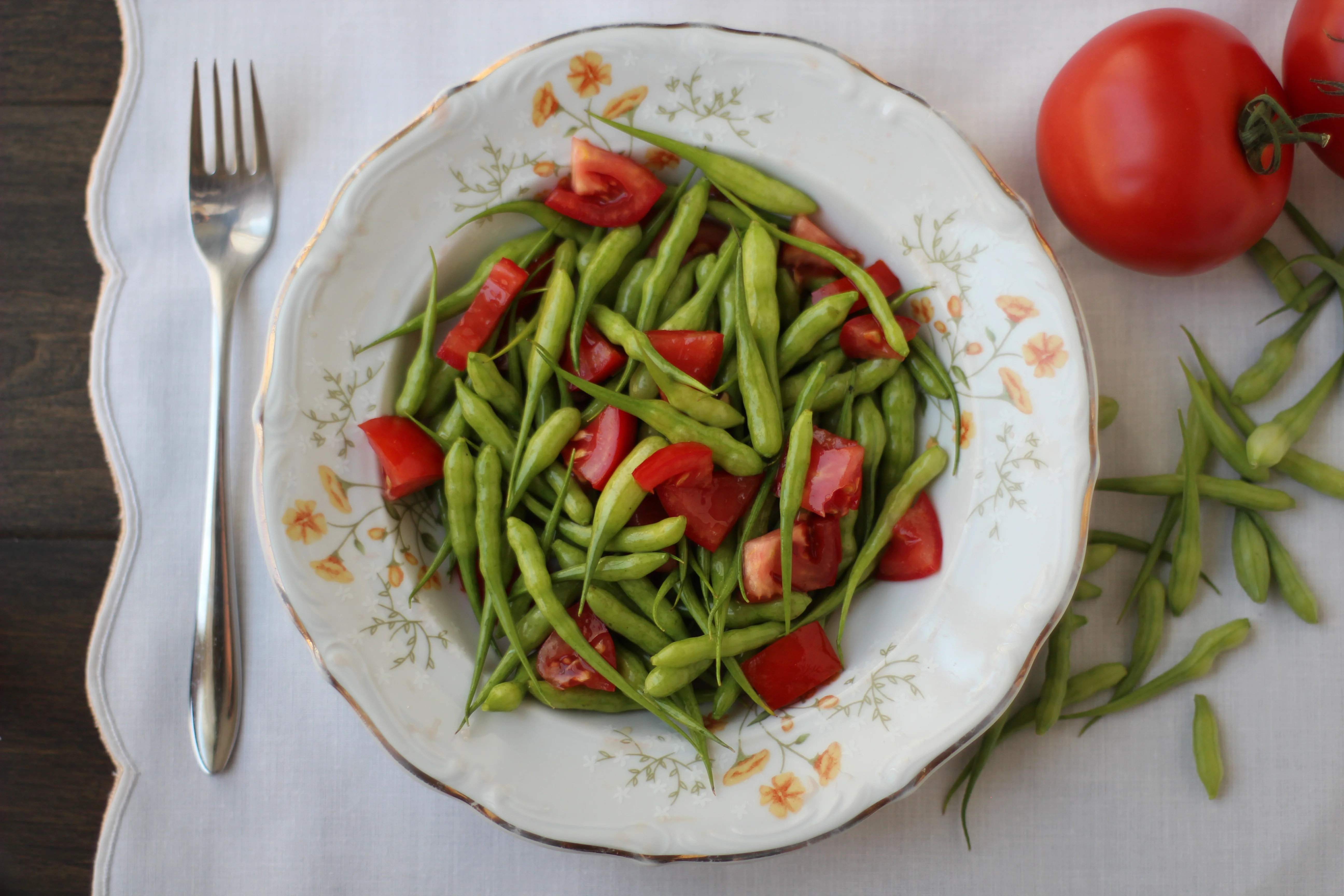 A dish of Rat-Tail Radish Stir Fry